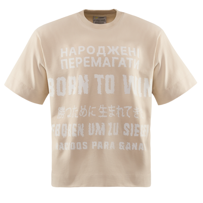 Бежевая футболка Born to win NAVI x LITKOVSKA 2.0